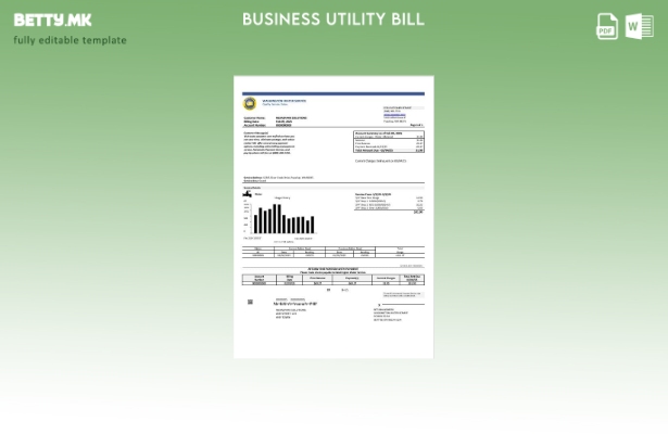 Шаблон за сметки за деловна комунална служба за вода во САД во САД во Word и PDF